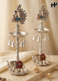 German Silver Peacock Samayi Pair
