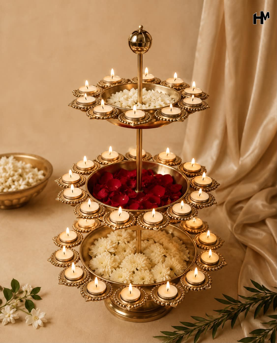 Royal Three-Tier Urli Stand