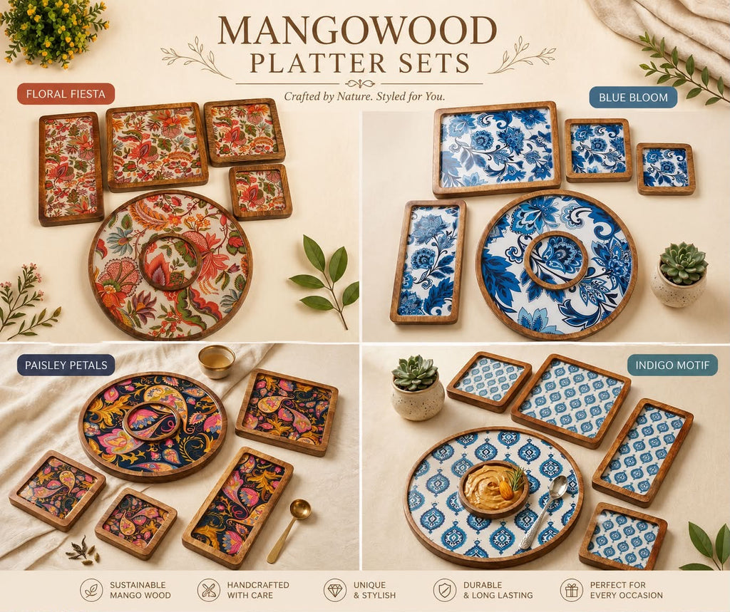 Designer Mangowood Platter Set