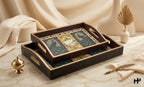 Leatherite Enamel Tray set