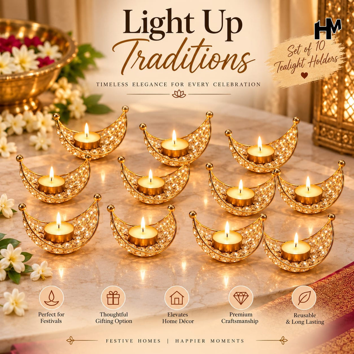 Set of 10 Tealight Holders