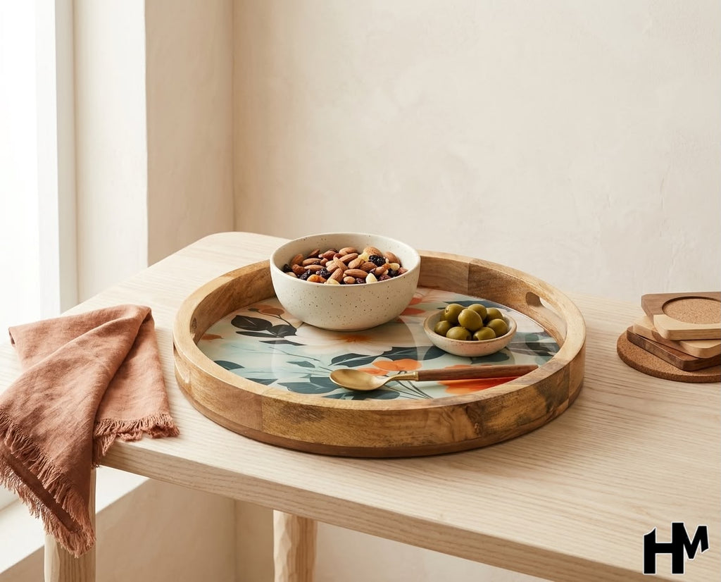 Mangowood Round Trays