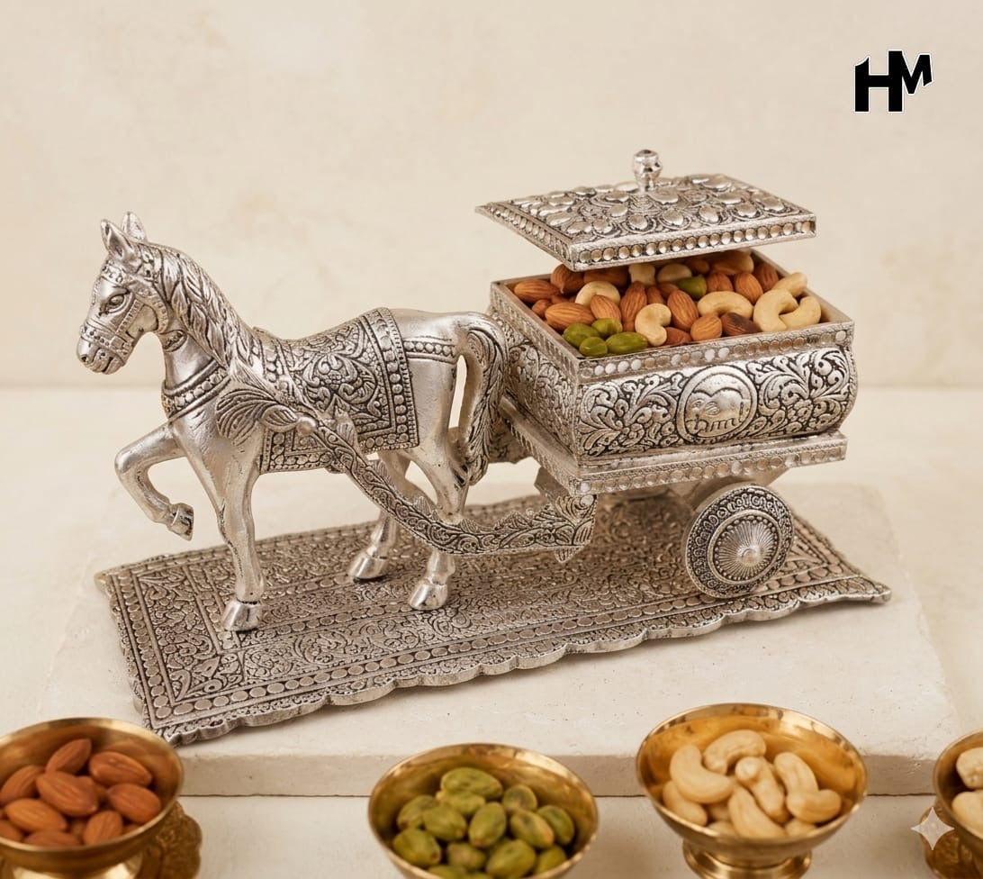German Silver Horse style Dryfruit platter