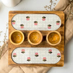 Mangowood Three bowl platters