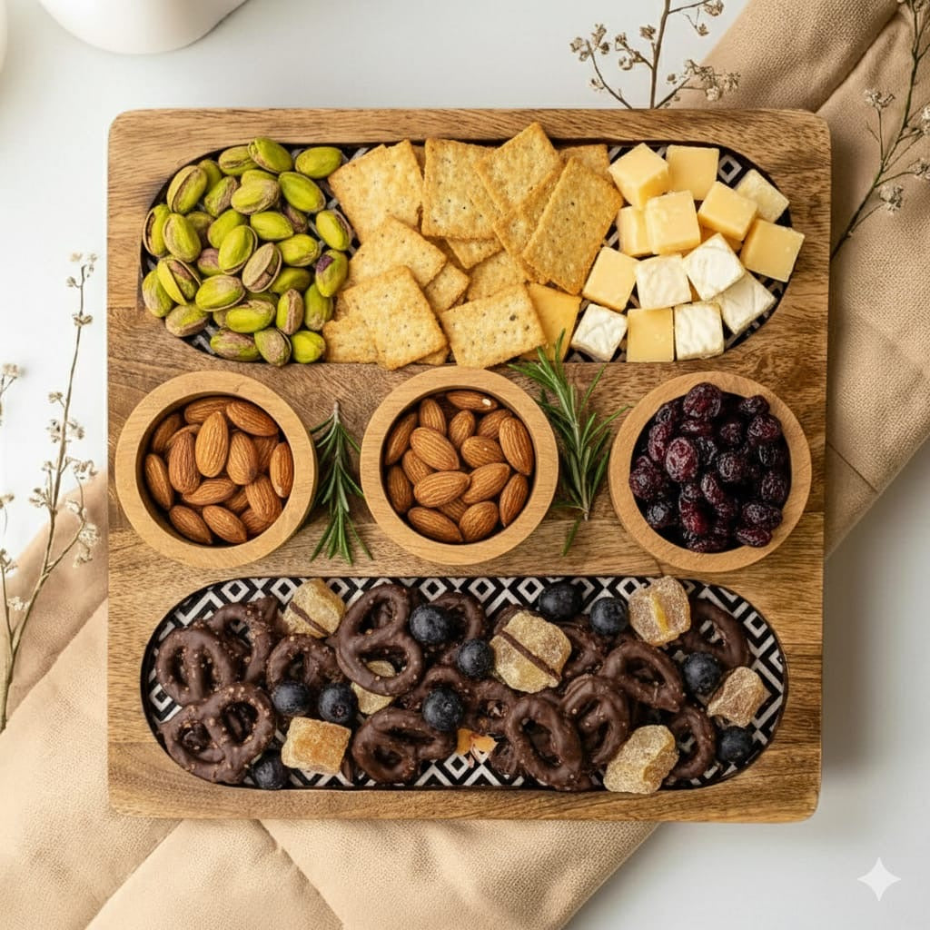 Mangowood Three bowl platters