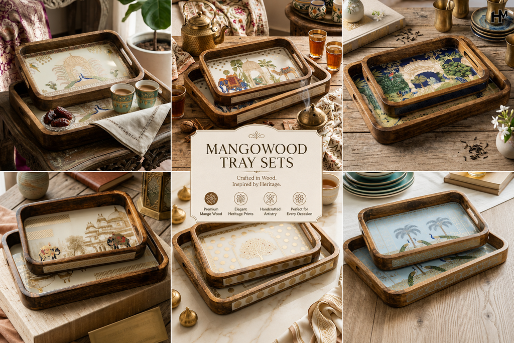 Heritage Mangowood Tray Set (Set of 2)