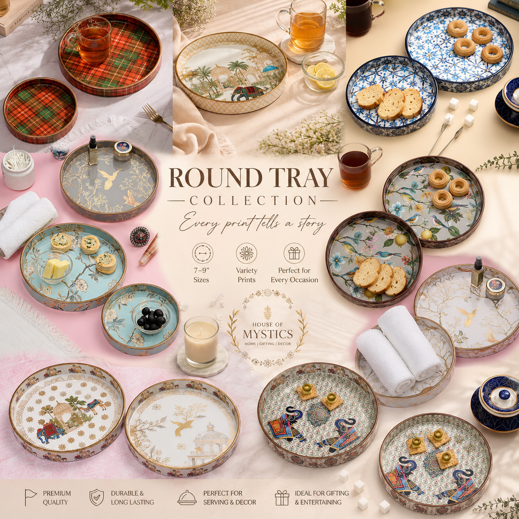 Mystic Round Serving Tray Set