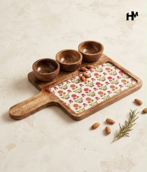 Mangowood Three Bowl Platters