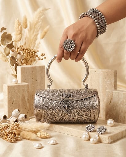 Indian Silver Heritage Purse
