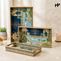 Waterproof Wooden Tray set of 3