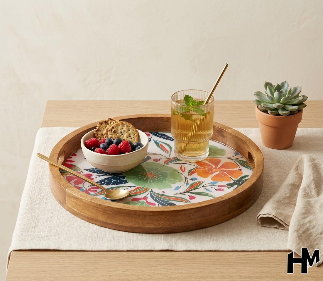 Mangowood Round Trays