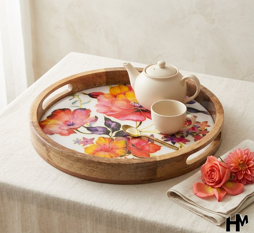 Mangowood Round Trays
