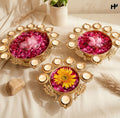Peacock theme Urli set of 3