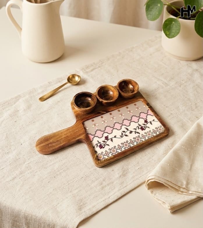 Mangowood Three Bowl Platters