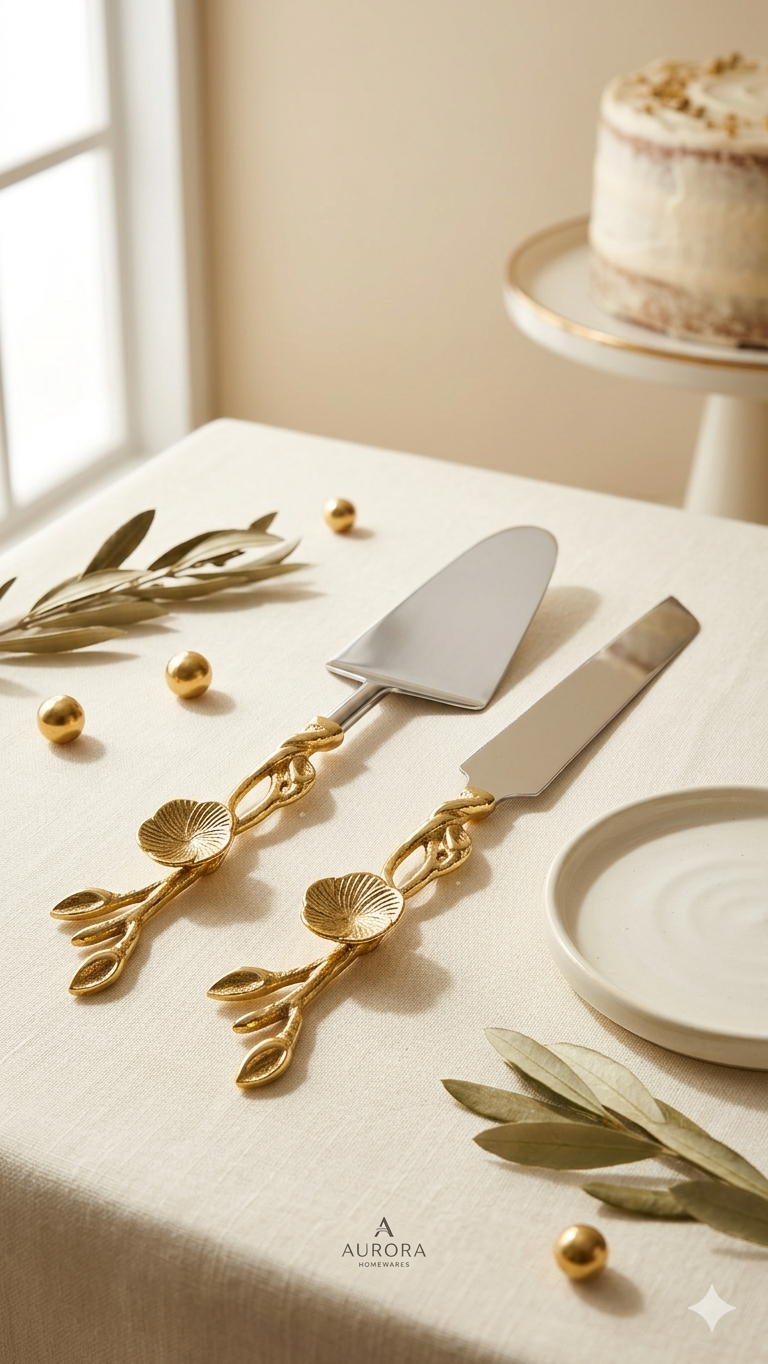 Floral Hues Cake Servers