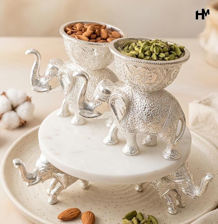 Elephant Leg Platter with Elephant Bowls – 8”