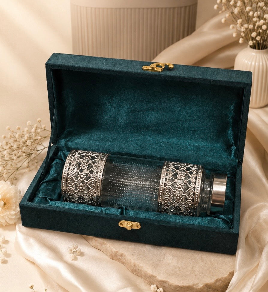 Royal Heritage German Silver Glass Bottle – 600ml