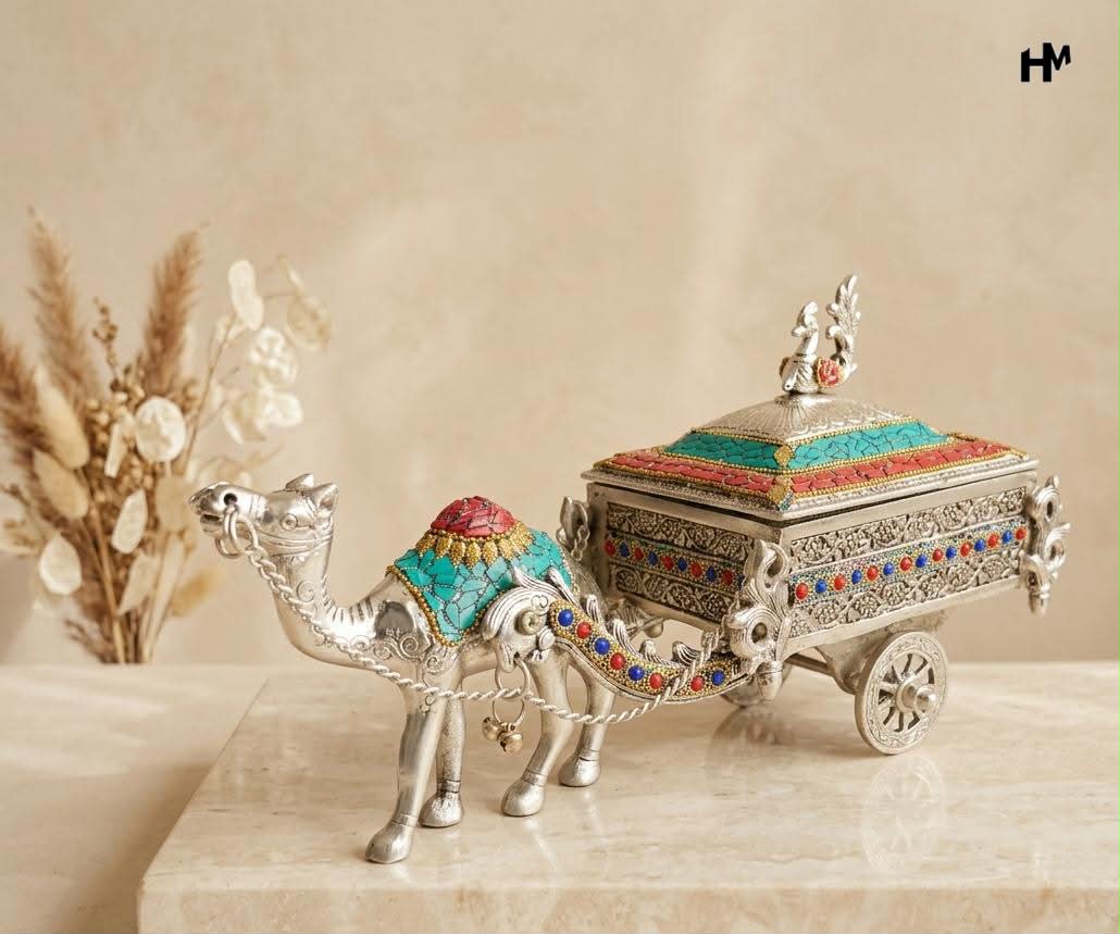 German Silver Horse Carriage for Dryfruit storage