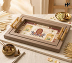 Luxe Print Leatherite Tray Set