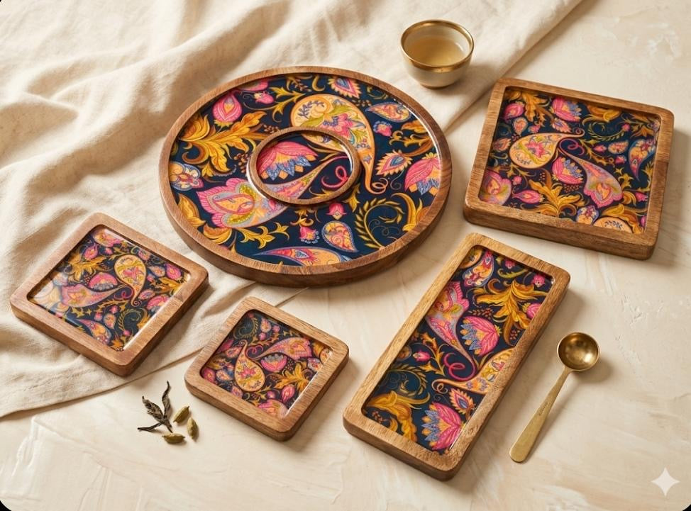 Designer Mangowood Platter Set