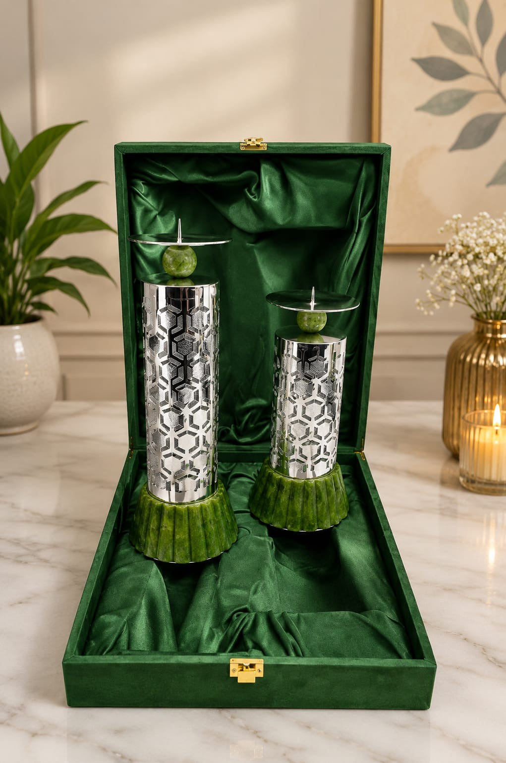 Luxe Resin Candle Holder Set