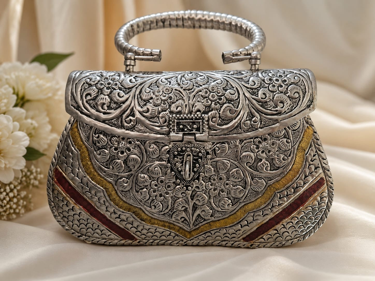 Vintage Silver Keepsake Clutch