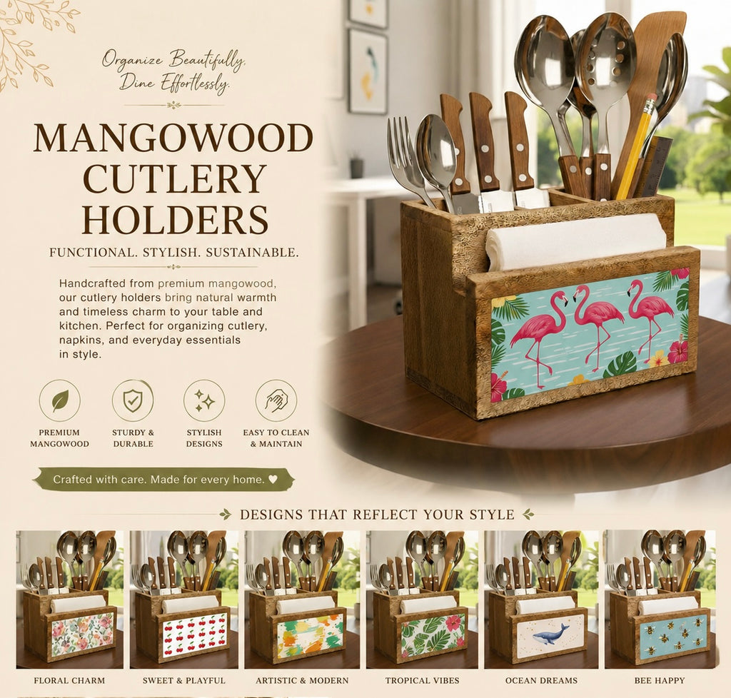 Mangowood Cutlery Holders