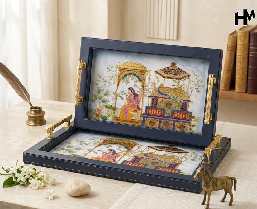 Luxe Print Leatherite Tray Set