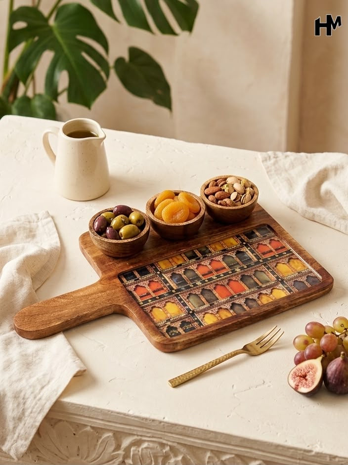 Mangowood Three Bowl Platters