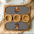 Mystic Mango Wood Three Bowl Platter
