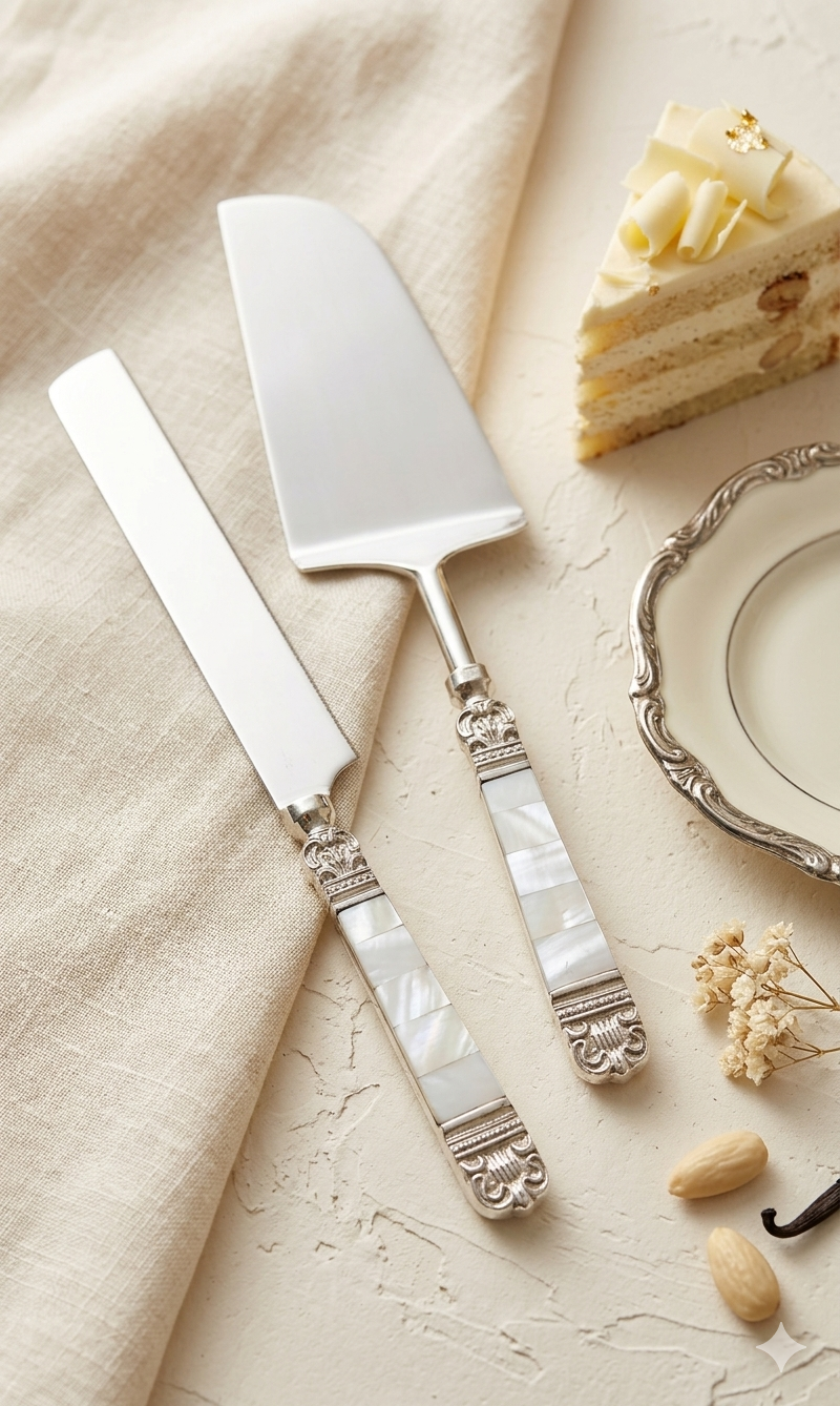 Moonstone Pearl Cake servers