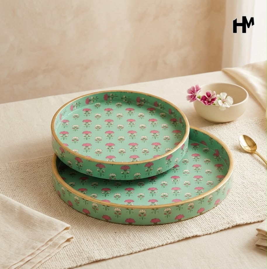 Wooden Round Tray sets