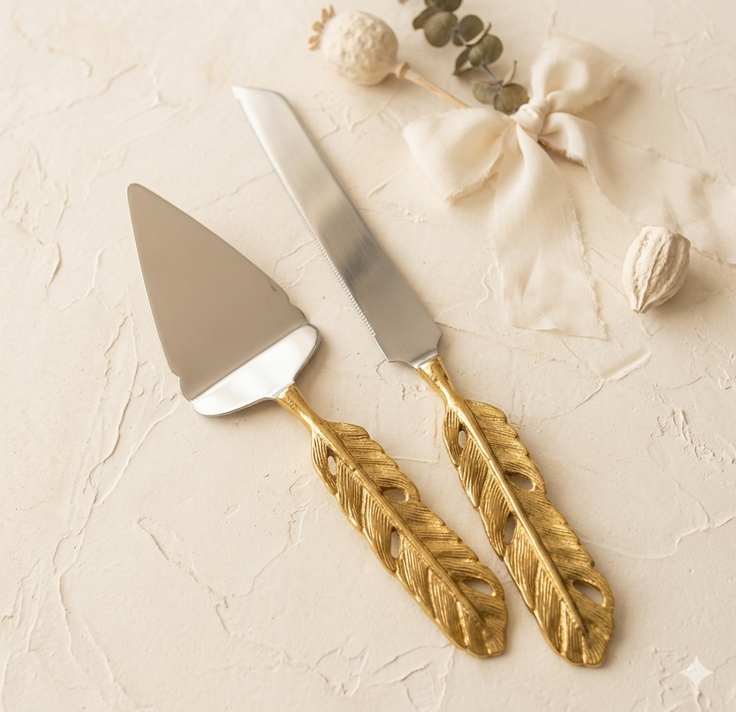 Plume Grace Feather Cake Servers