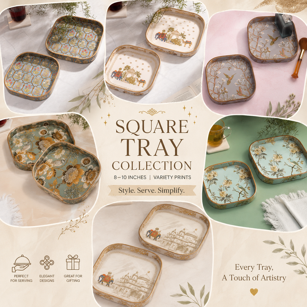 Mystic Curve Square Serving Tray Set