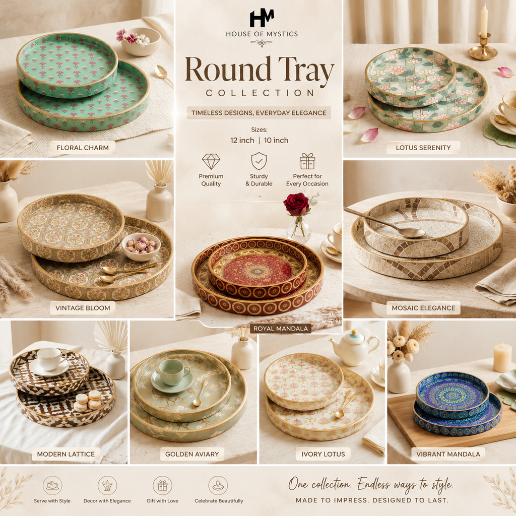 Mystic Round Serving Tray Set