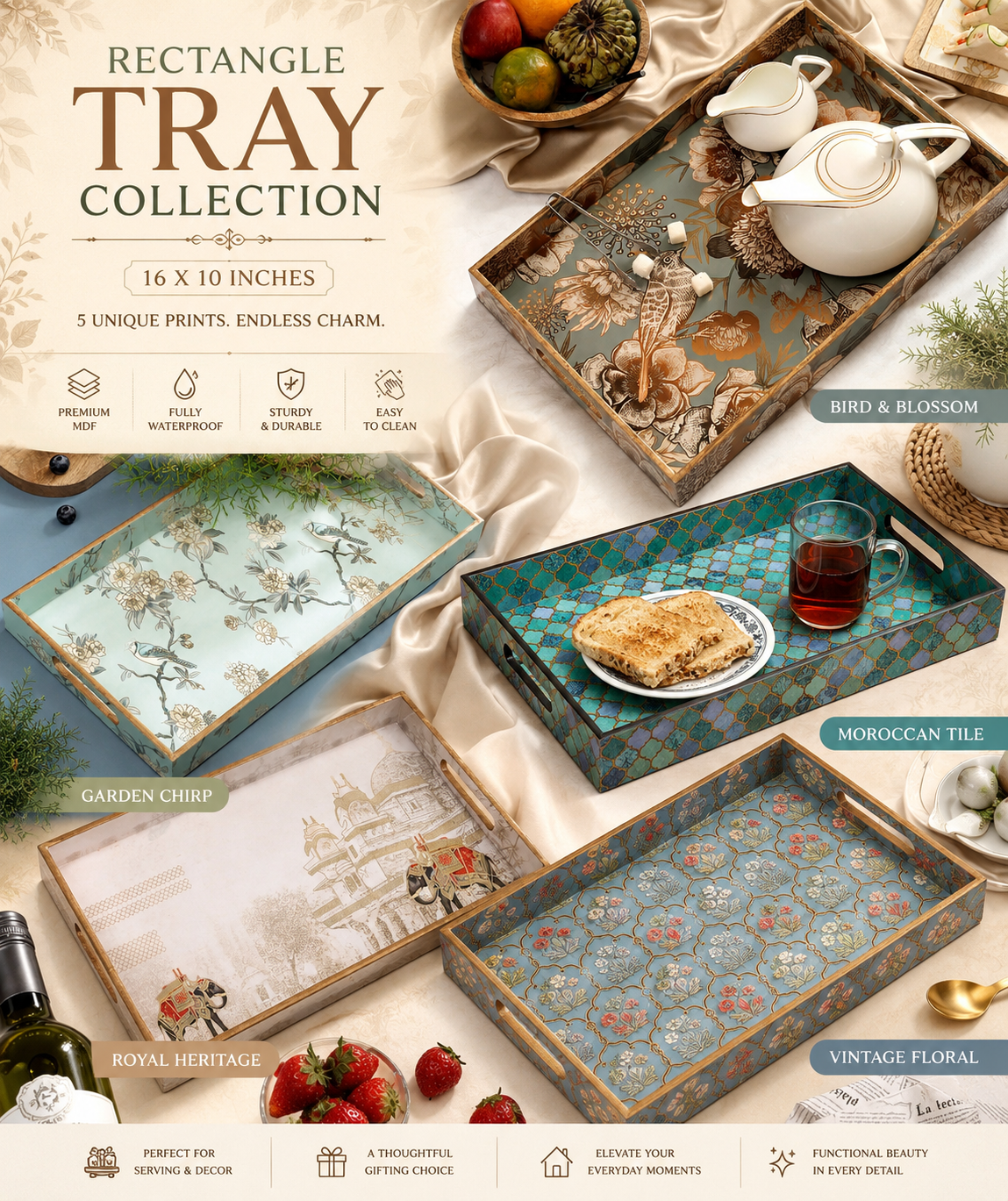 Mystic Rectangle Serving Tray