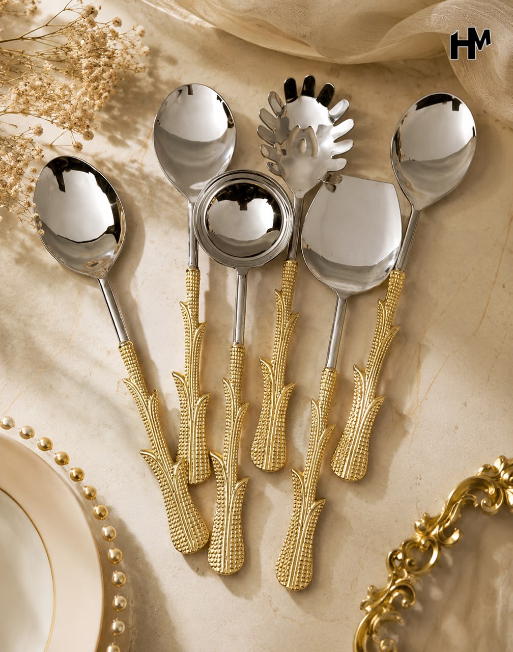 Elegant Brass Serveware