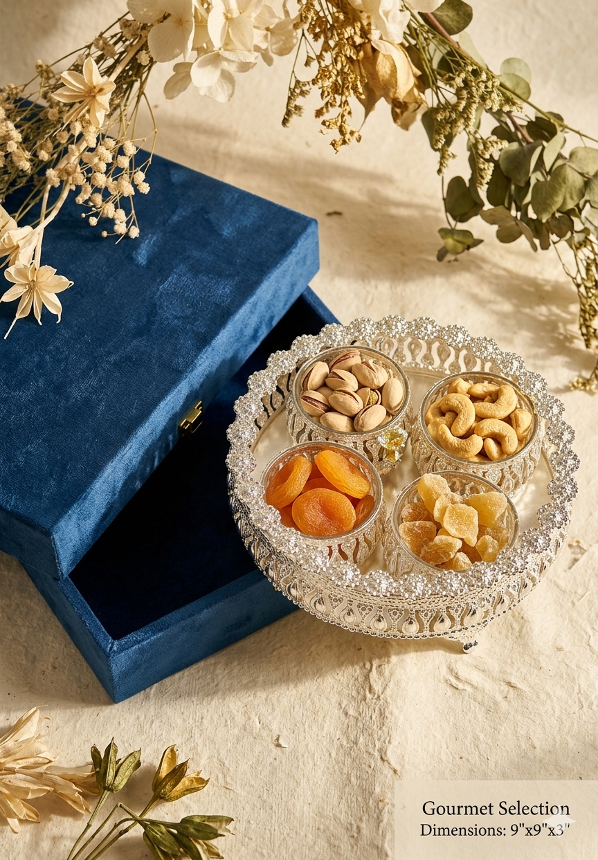 Dryfruit Platter In Velvet Box