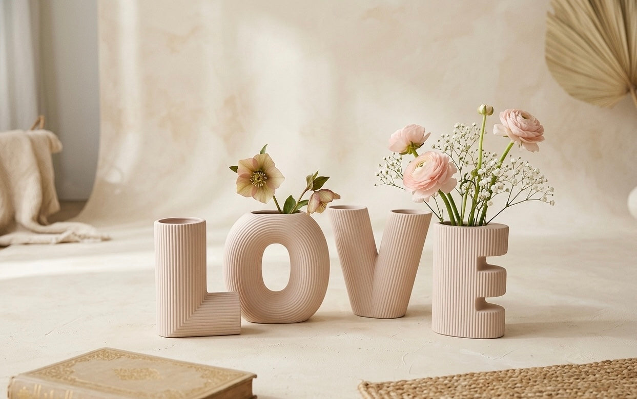 LOVE shaped Letter Vases