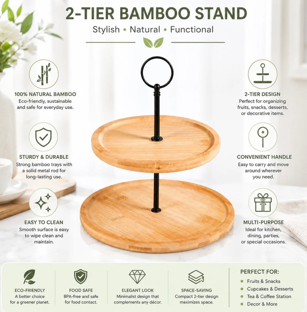 Wooden Two Tier Dessert Display
