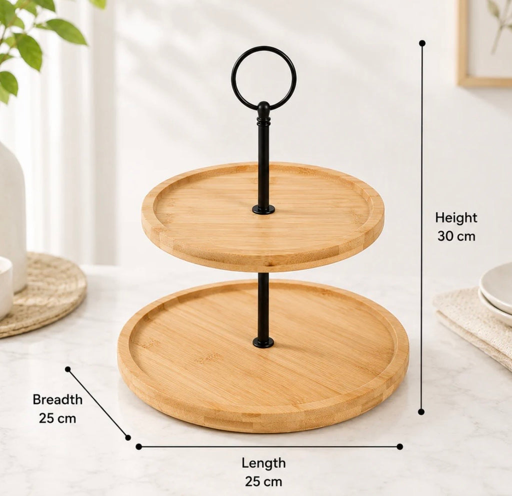Wooden Two Tier Dessert Display