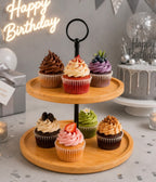 Wooden Two Tier Dessert Display