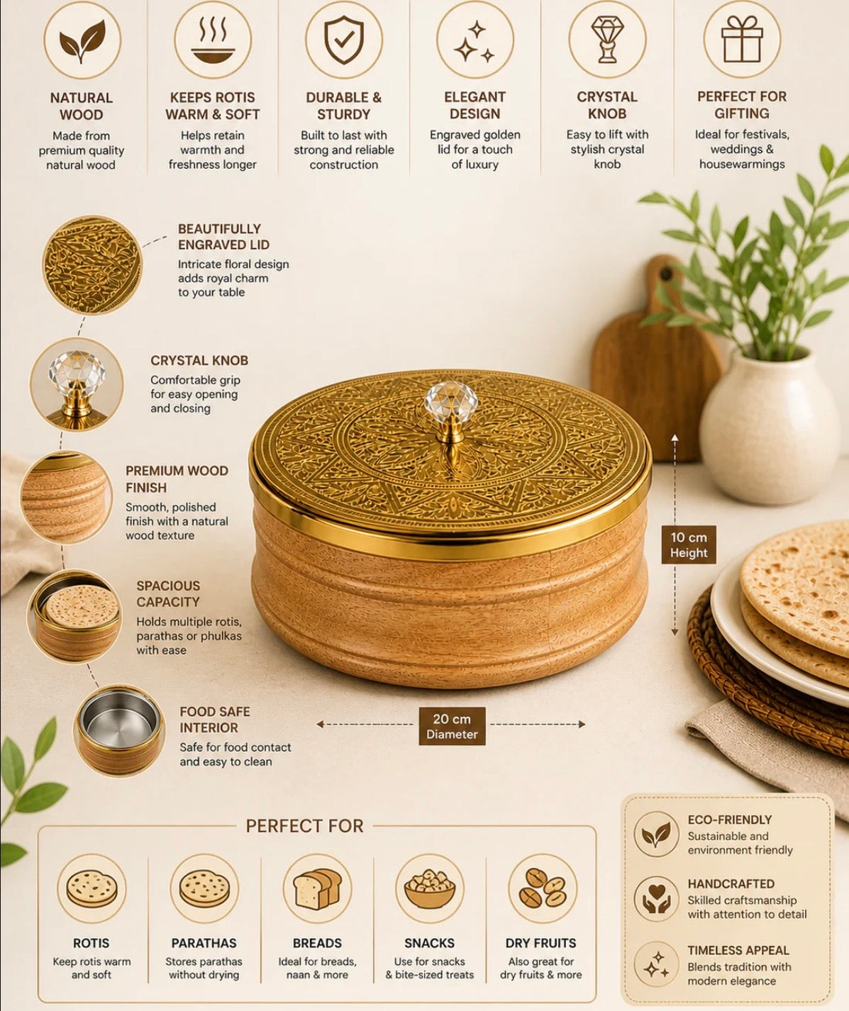 Mangowood Roti Box