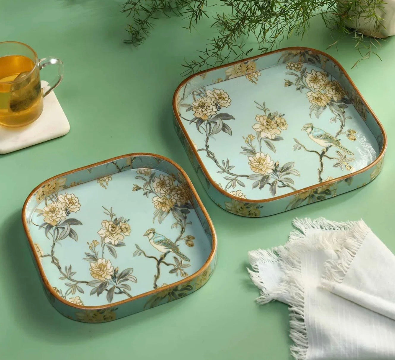 Mystic Curve Square Serving Tray Set