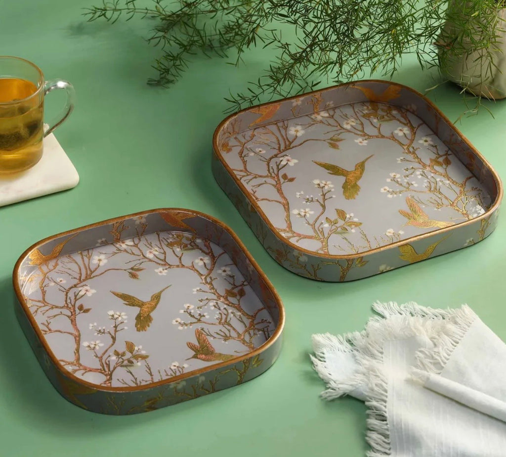 Mystic Curve Square Serving Tray Set