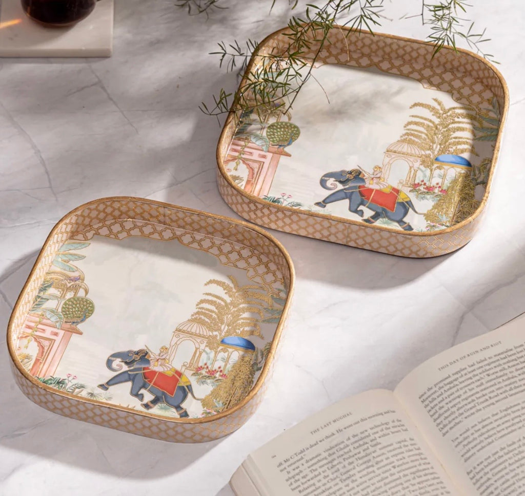 Mystic Curve Square Serving Tray Set