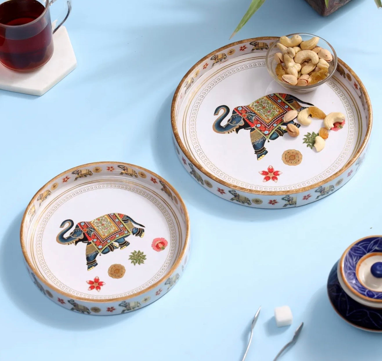 Mystic Round Serving Tray Set