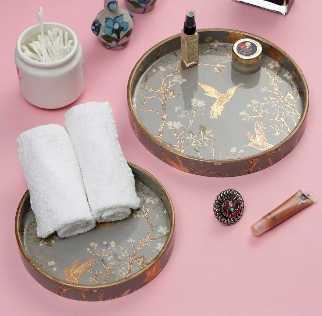 Mystic Round Serving Tray Set