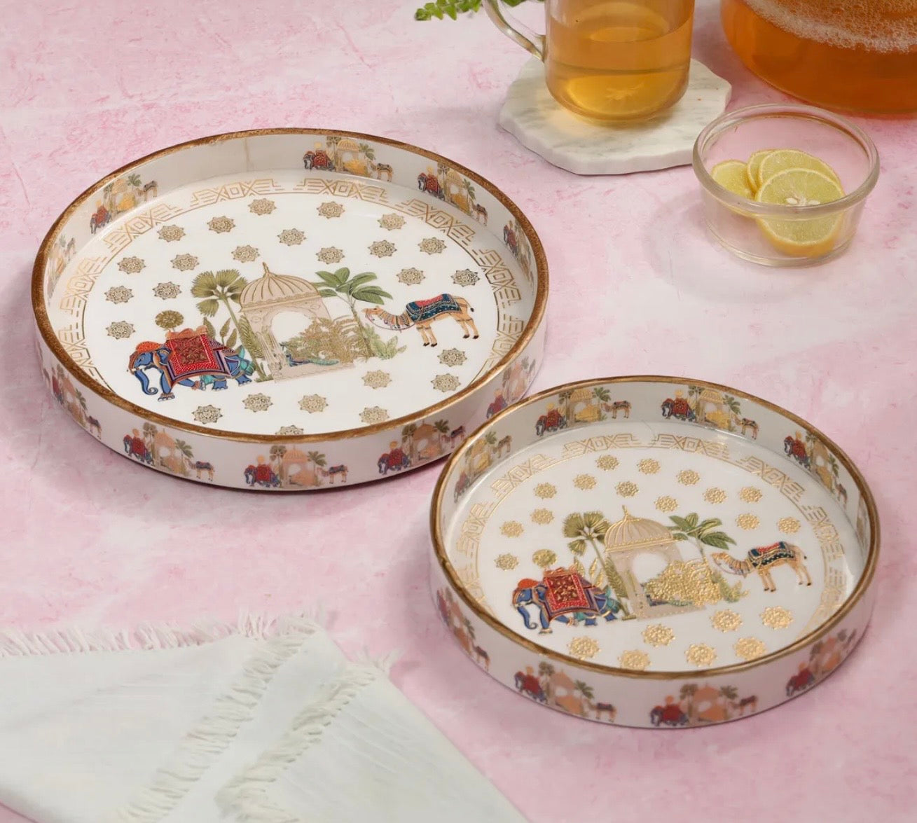 Mystic Round Serving Tray Set