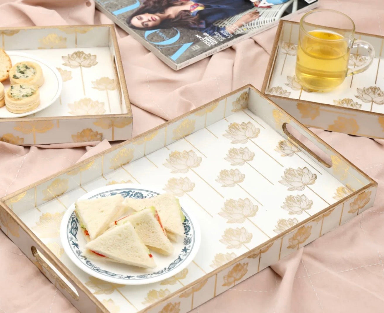 Mystic Rectangle Serving Tray Set